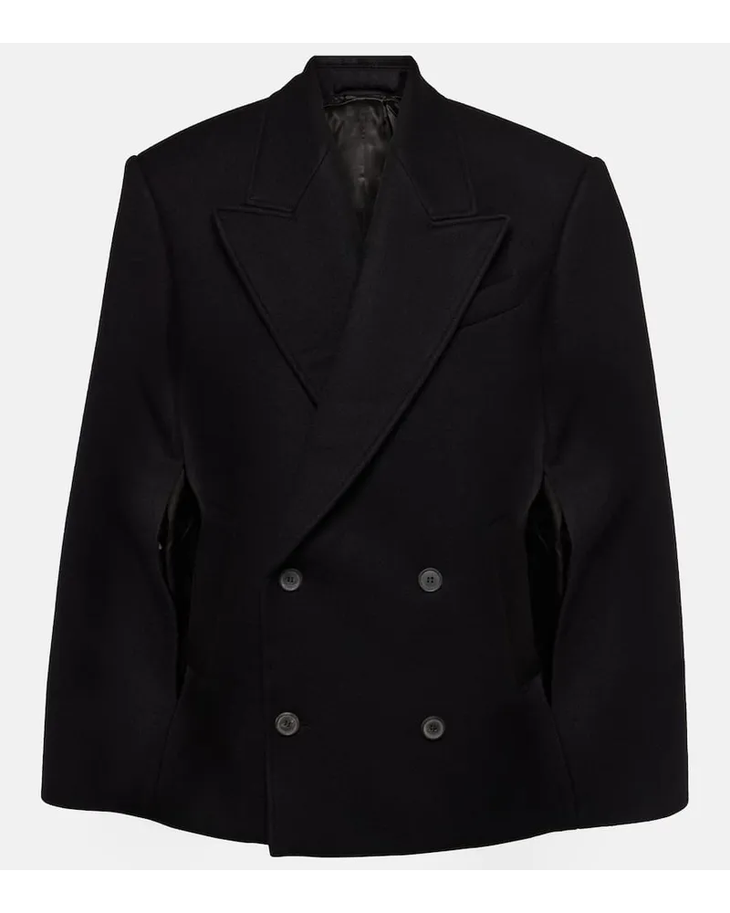 WARDROBE.NYC Cape aus Schurwolle Schwarz