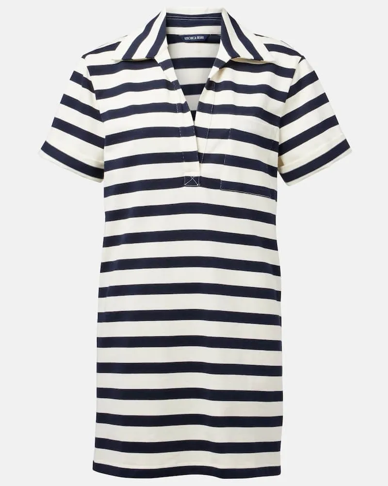 Veronica Beard Polokleid Cayden aus Baumwolle Blau