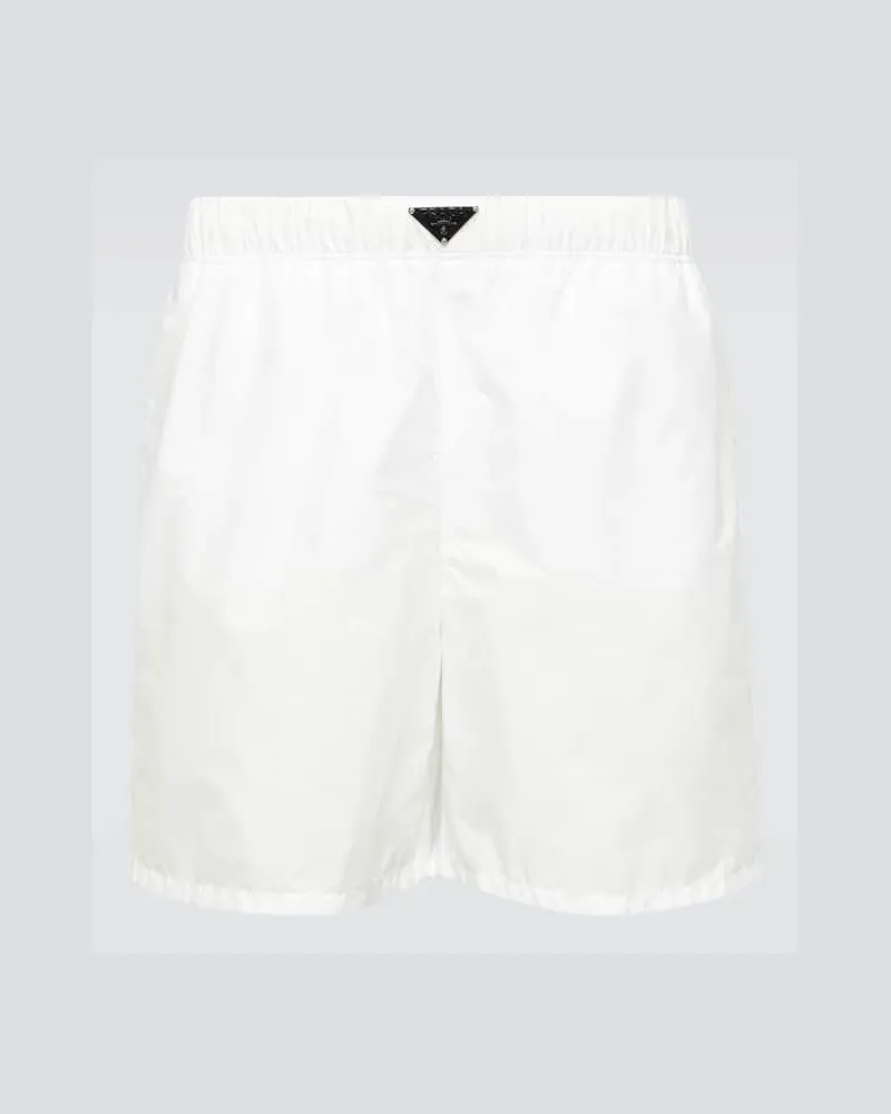 Prada Badeshorts aus Re-Nylon Weiß