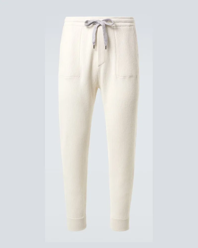 Brunello Cucinelli Jogginghose aus einem Kaschmirgemisch Weiã