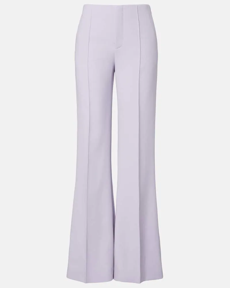 Chloé Chloé Weite High-Rise-Hose aus Schurwolle Lila