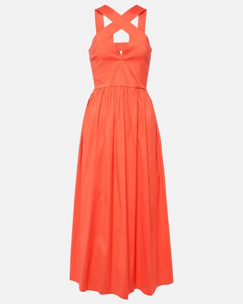 Max Mara Midikleid Stelvio aus einem Baumwollgemisch Orange