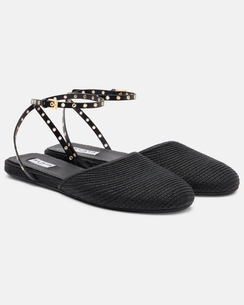 Alaïa Alaïa Slingback-Ballerinas mit Leder Schwarz
