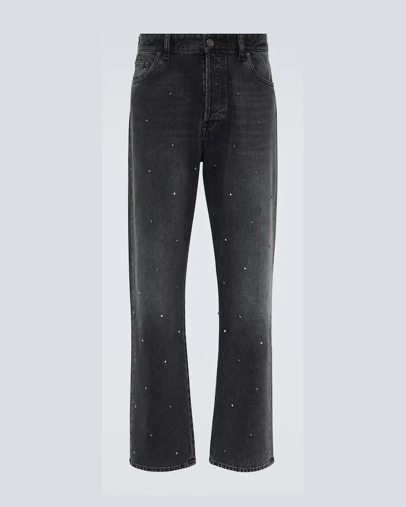 Valentino Garavani Straight Jeans Rockstud Schwarz