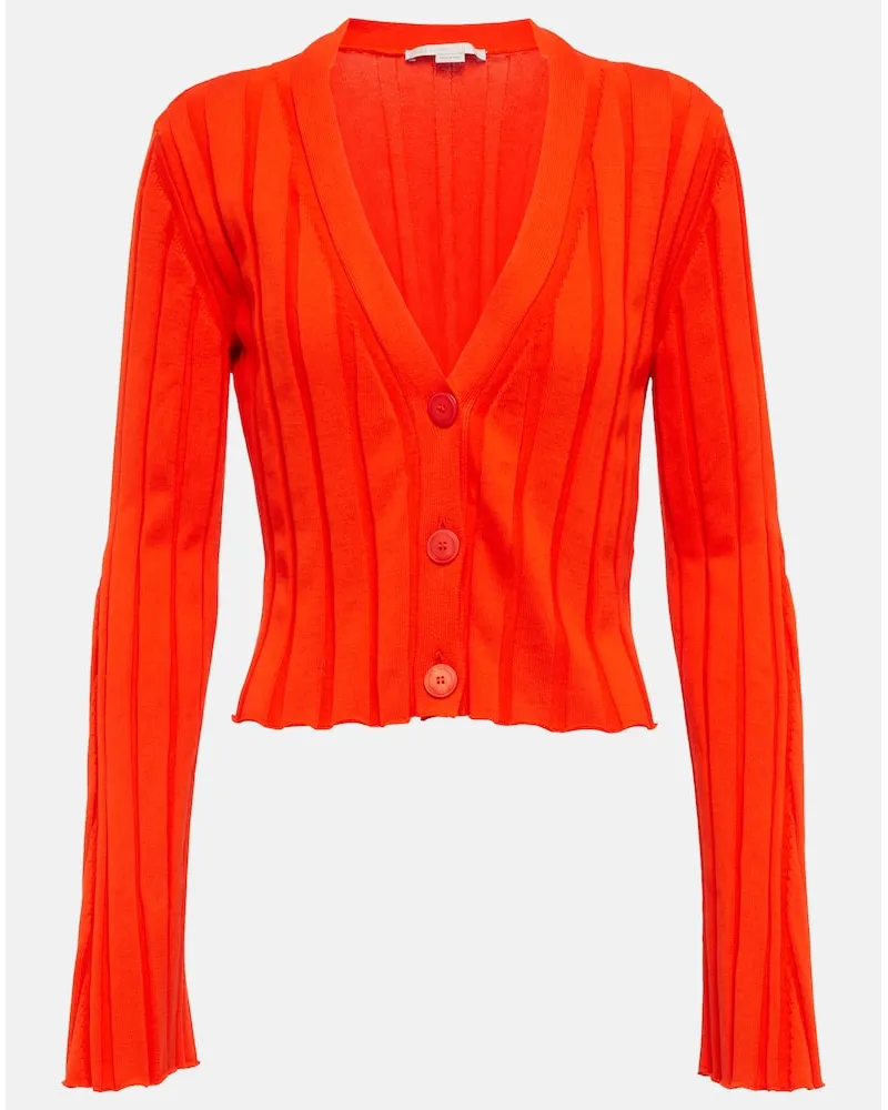 Stella McCartney Cardigan aus Rippstrick aus Baumwolle Rot