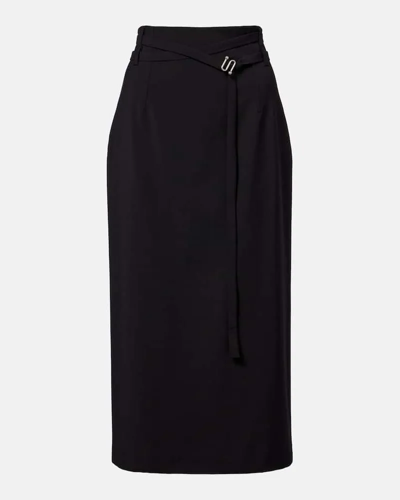 SPORTMAX High-Rise-Midirock aus Schurwolle Schwarz