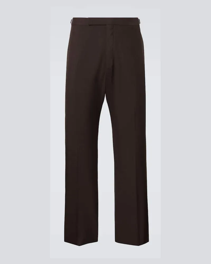 Prada Weite Hose aus Mohair und Seide Braun