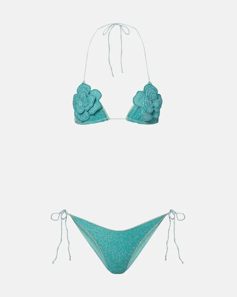 Oséree Oséree Bikini Lumière aus Lamé Blau