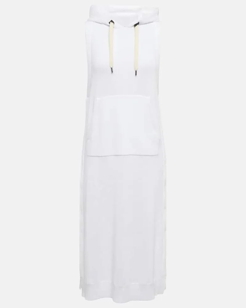 Brunello Cucinelli Midikleid aus Baumwolle Weiß