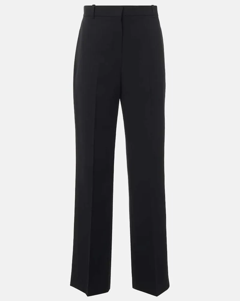 Jacquemus Gerade Hose Mirada aus Woll-Crêpe Schwarz