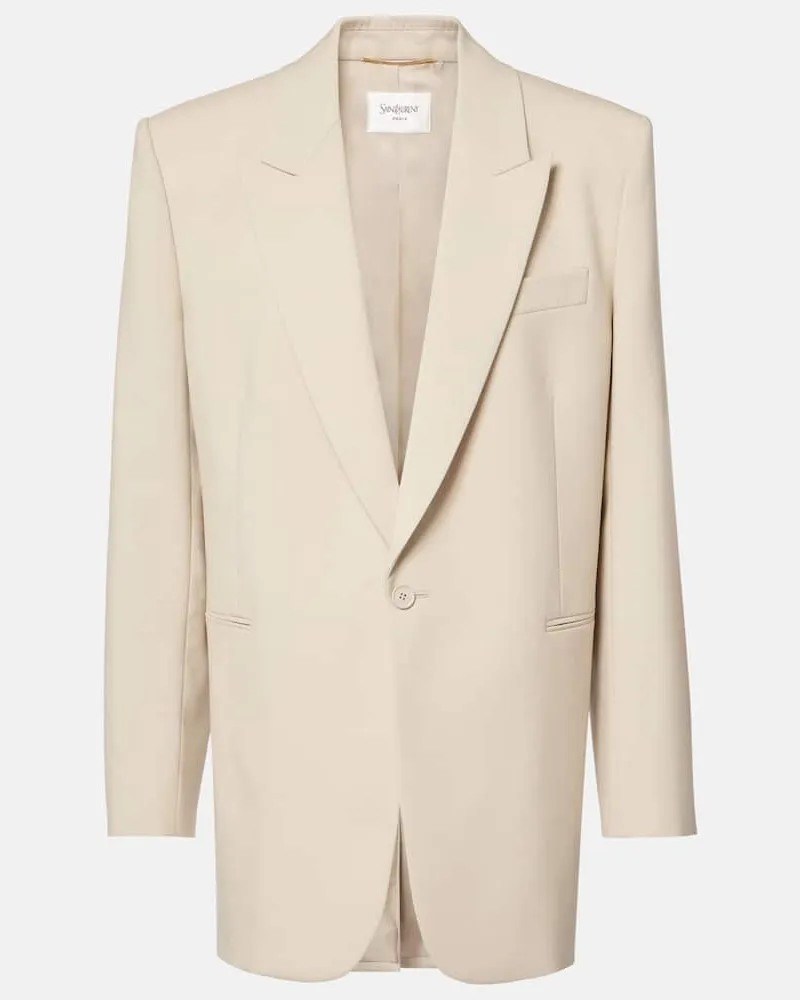 Saint Laurent Blazer aus Wolle Neutral