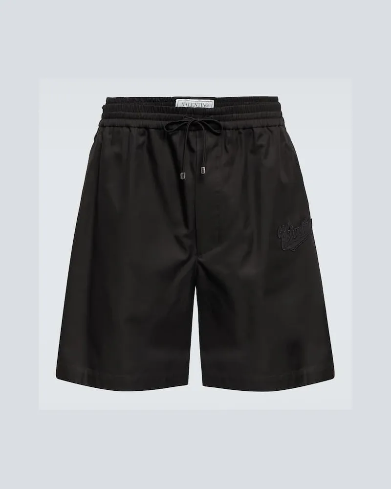 Valentino Garavani Shorts aus Baumwoll-Twill Schwarz