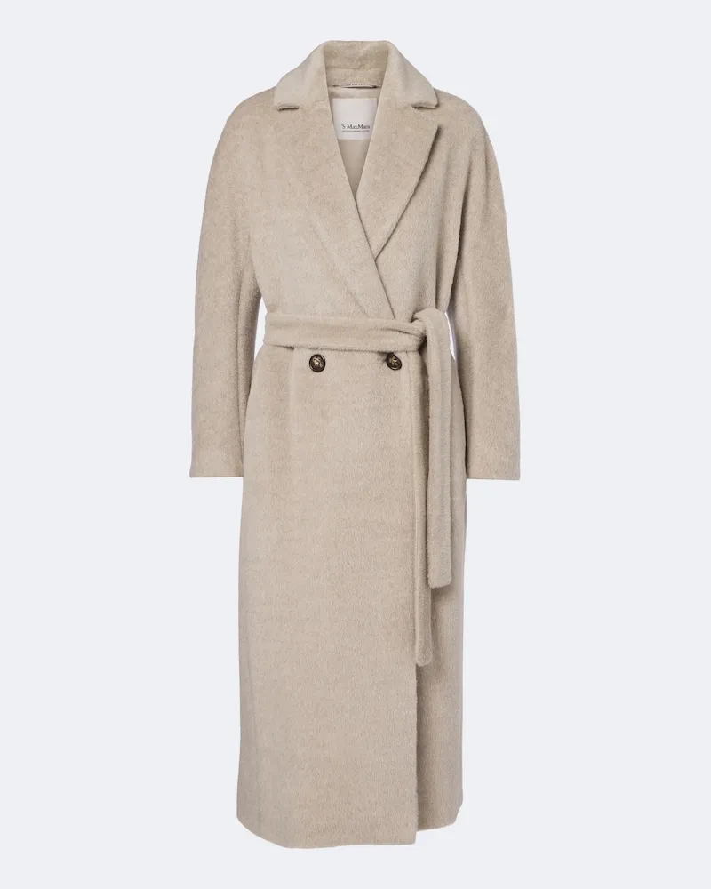 Max Mara Wickelmantel aus Alpakawolle und Wolle Beige