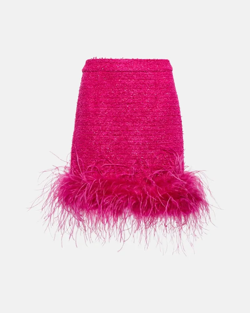 Rebecca Vallance Verzierter Minirock aus Tweed Rosa