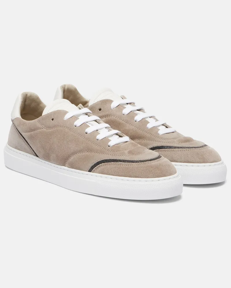 Brunello Cucinelli Sneakers Monili aus Veloursleder Braun