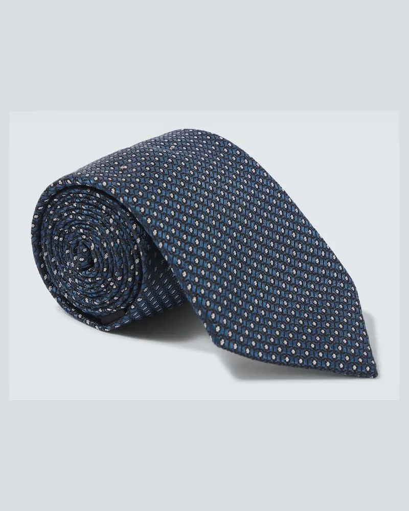 Ermenegildo Zegna Krawatte aus Seiden-Jacquard Blau