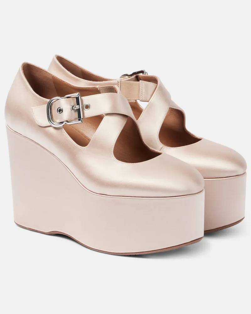 Alaïa Alaïa Wedges 110 aus Satin Beige
