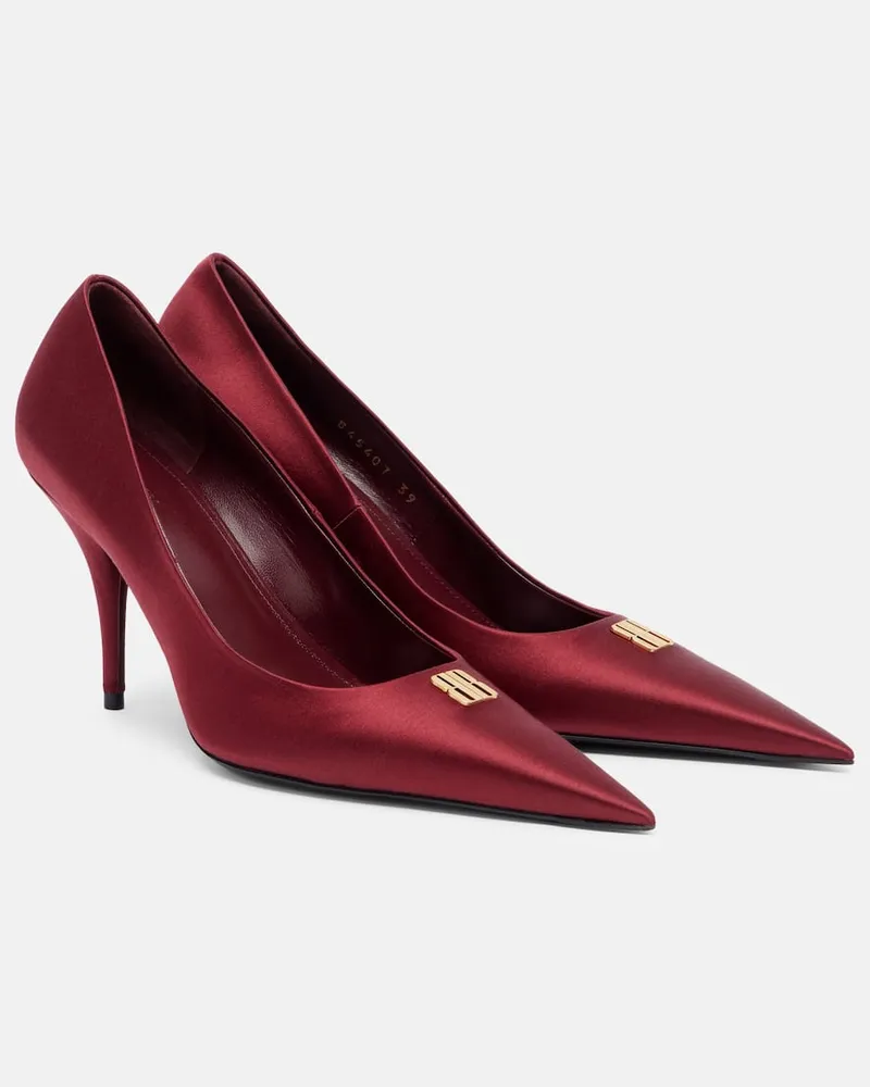 Balenciaga Pumps Avenue 90 aus Satin Burgund