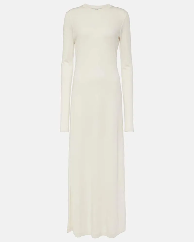 Totême Maxikleid aus Jersey Weiß