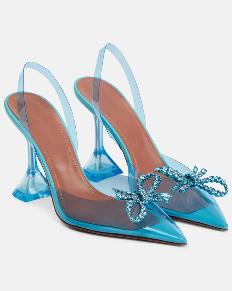 Amina Muaddi Verzierte Slingback-Pumps Rosie Blau