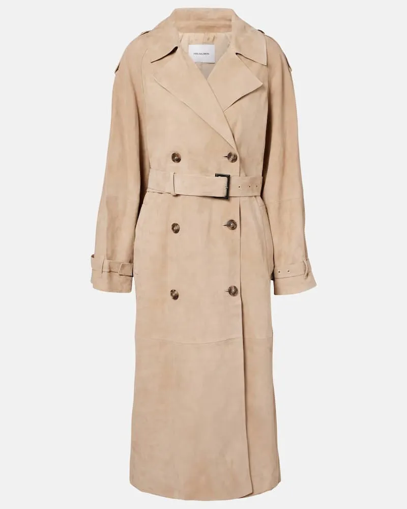 Yves Salomon Trenchcoat aus Veloursleder Beige