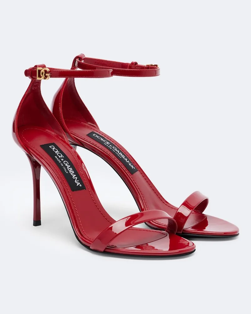 Dolce & Gabbana Sandalen DG aus Lackleder Rot