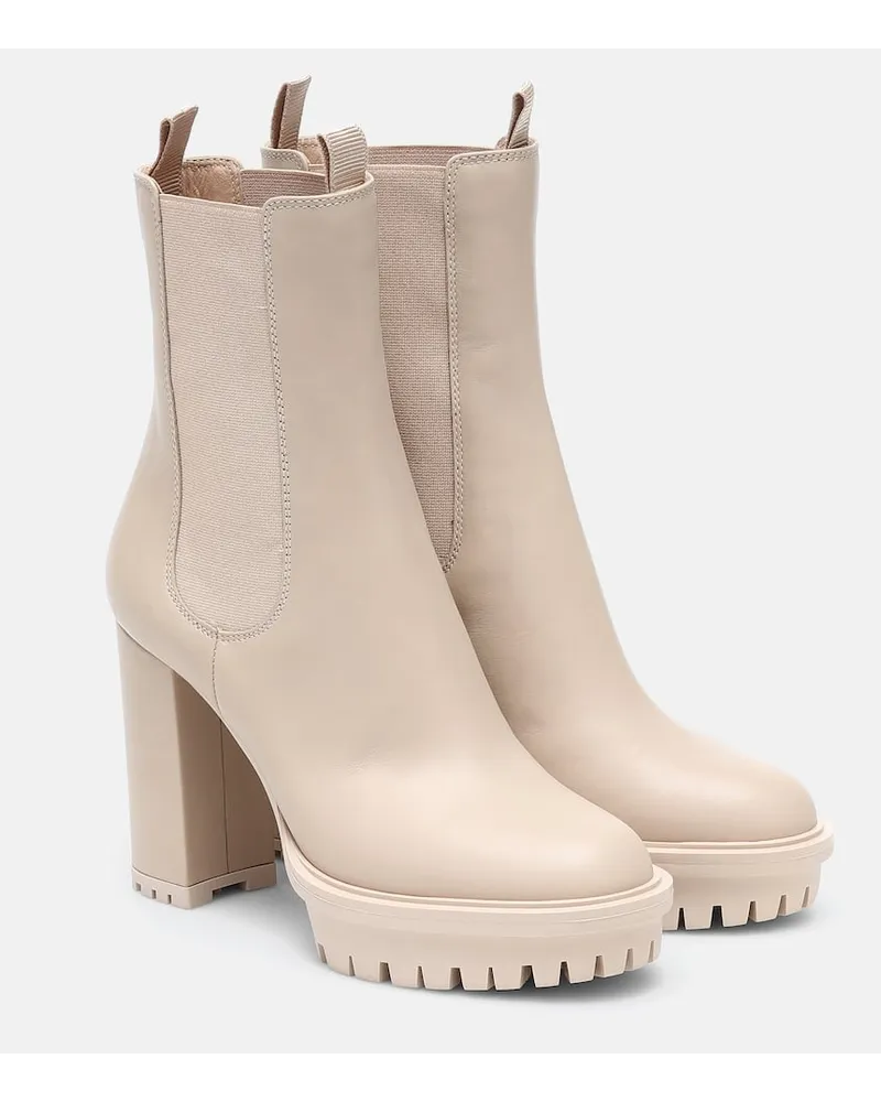 Gianvito Rossi Ankle Boots aus Leder Beige