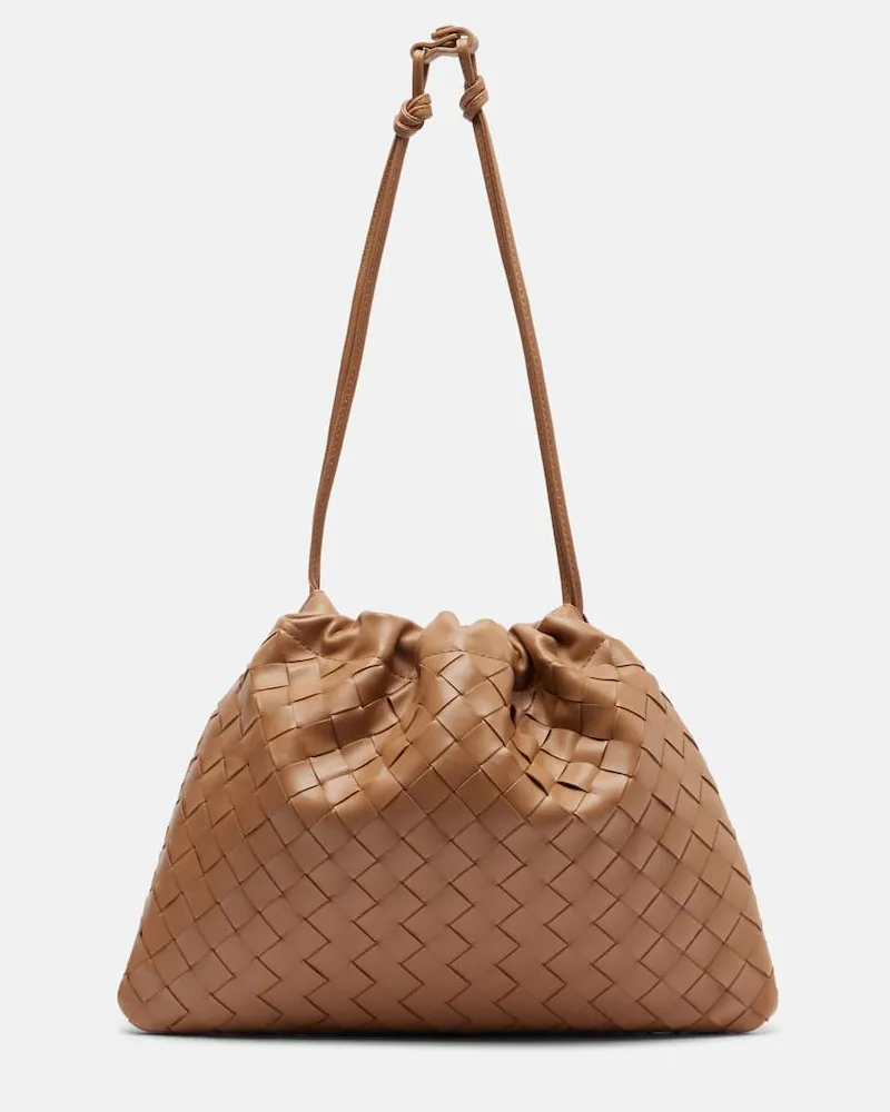 Bottega Veneta Clutch Dustbag Medium aus Leder Beige