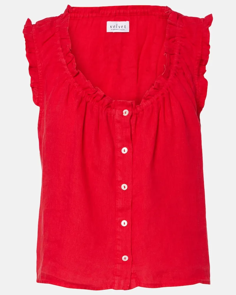 Velvet Top Tana aus Leinen Rot