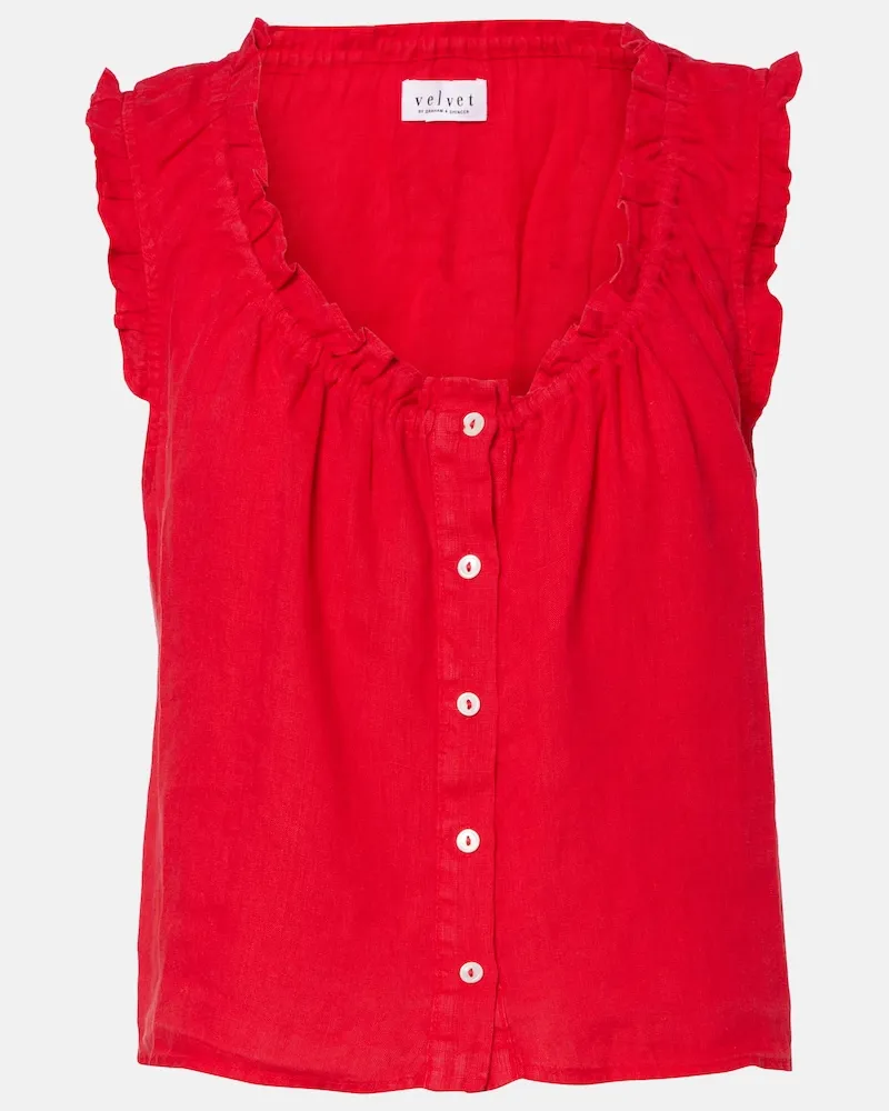 Velvet Top Tana aus Leinen Rot