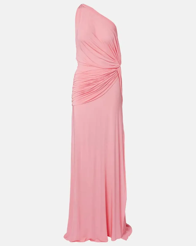 Alex Perry One-Shoulder-Robe aus Jersey Rosa