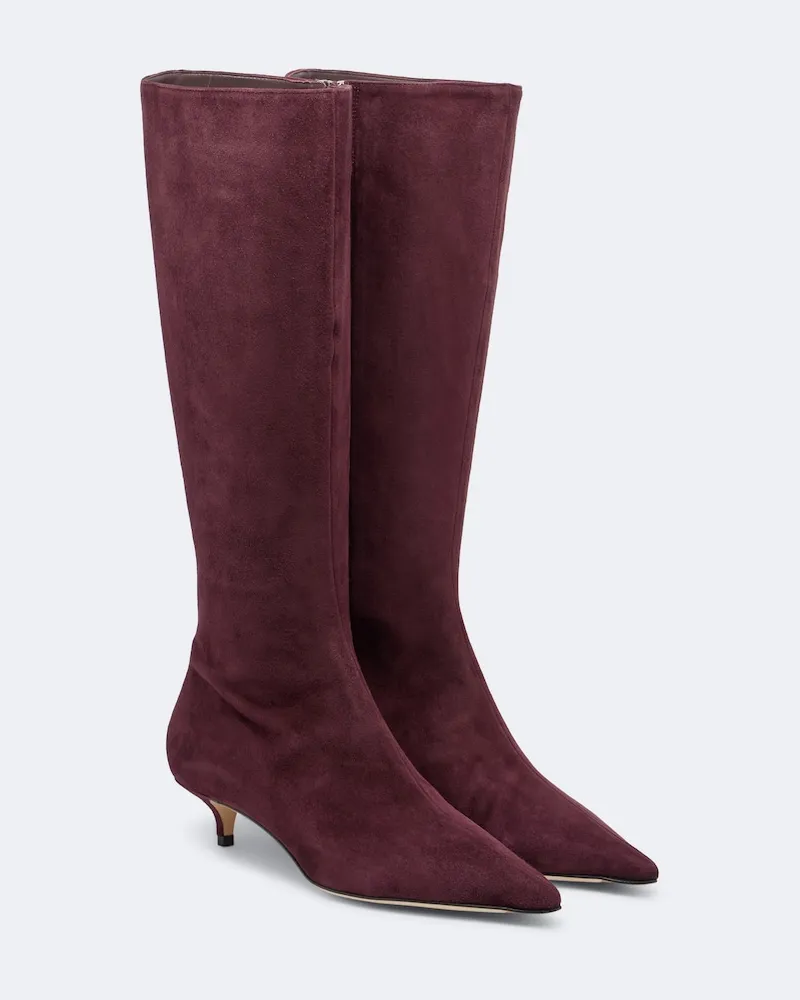 Jimmy Choo Kniehohe Stiefel Amis aus Veloursleder Violett