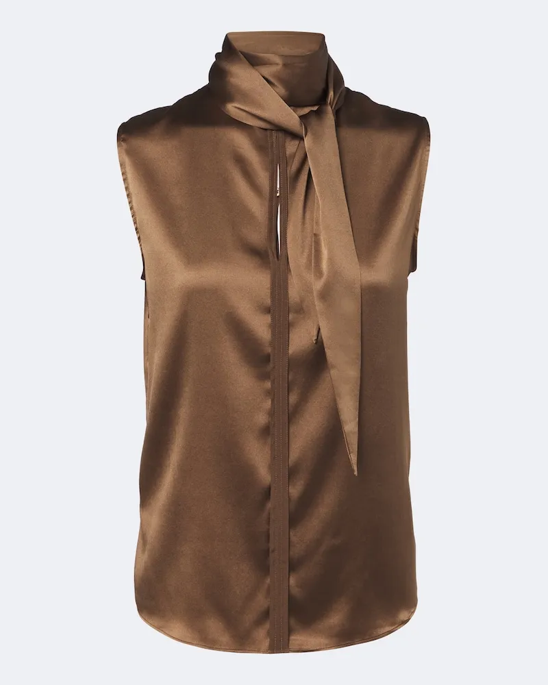 Dorothee Schumacher Top Sense of Shine aus einem Seidengemisch Braun