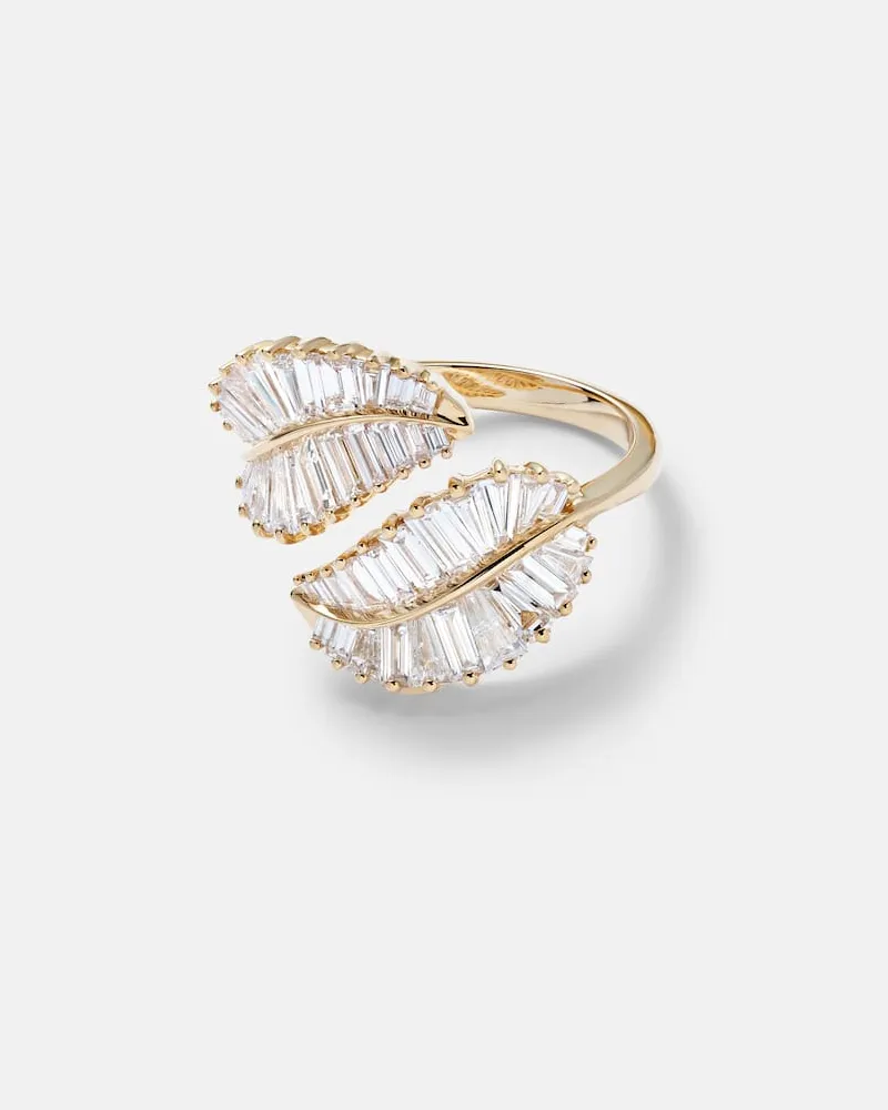 ANITA KO Ring Palm Leaf aus 18kt Gelbgold mit Diamanten Gold