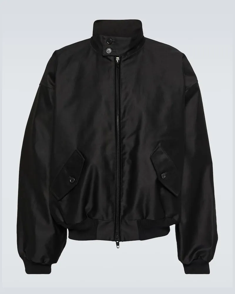 Balenciaga Bomberjacke Harrington aus Baumwolle Schwarz