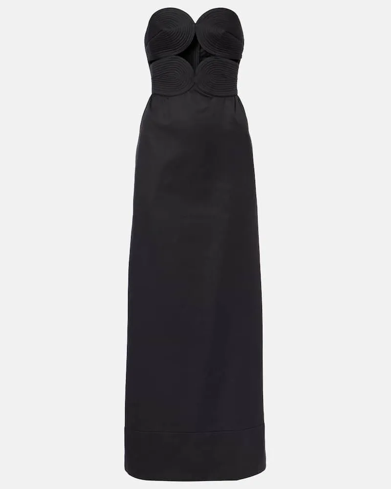Adriana Degreas Maxikleid aus einem Baumwollgemisch Schwarz