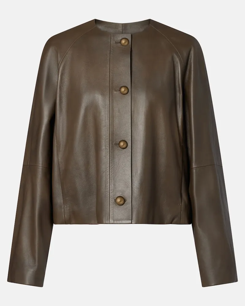 Max Mara Lederjacke Braun