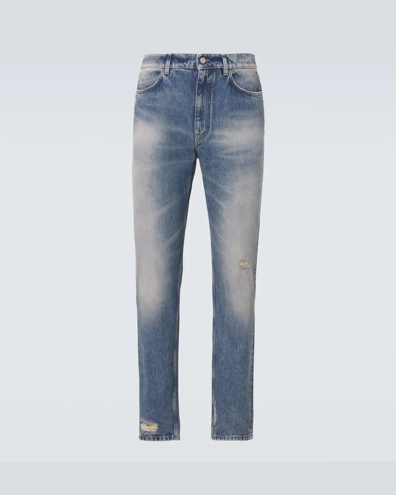 Givenchy Distressed Slim Jeans Blau