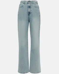 7 for all mankind High-Rise Straight Jeans Blau