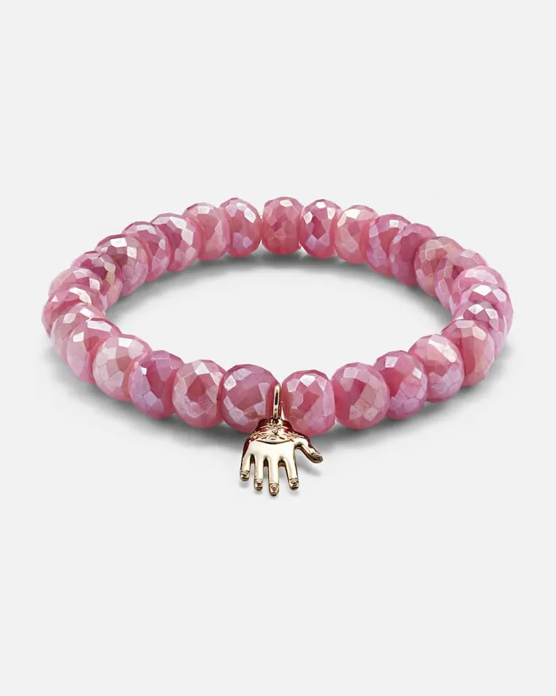 Sydney Evan Armband aus Mondstein mit 14kt Gelbgold und Diamanten Rosa