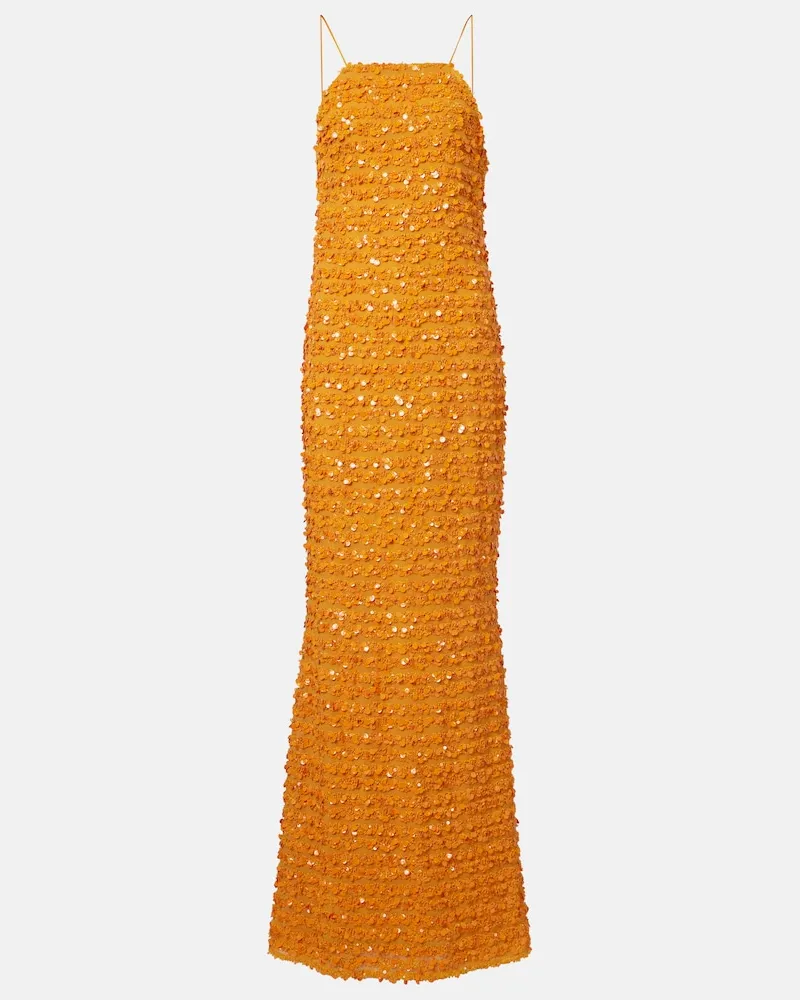 Taller Marmo Robe Candice mit Pailletten Orange