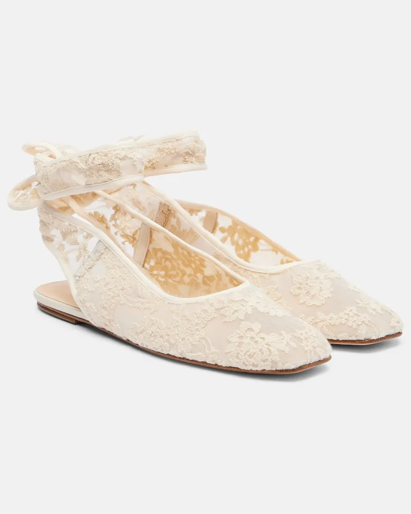 Magda Butrym Slingback-Ballerinas aus Spitze Weiß
