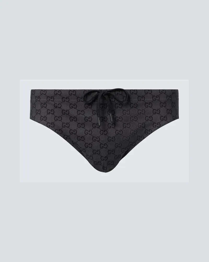 Gucci Bedruckte Badeshorts GG Schwarz