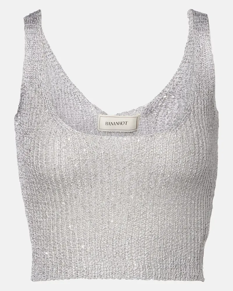 BANANHOT Cropped-Top Aretha mit Pailletten Silber