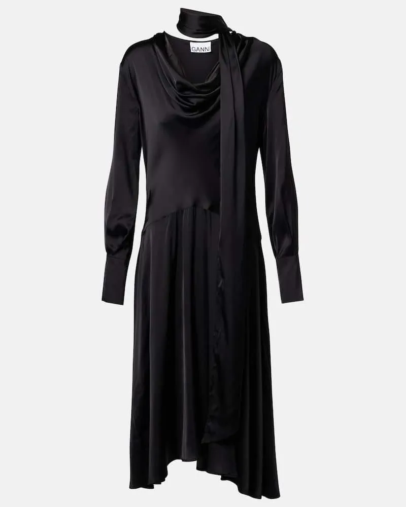 Ganni Midikleid Schwarz