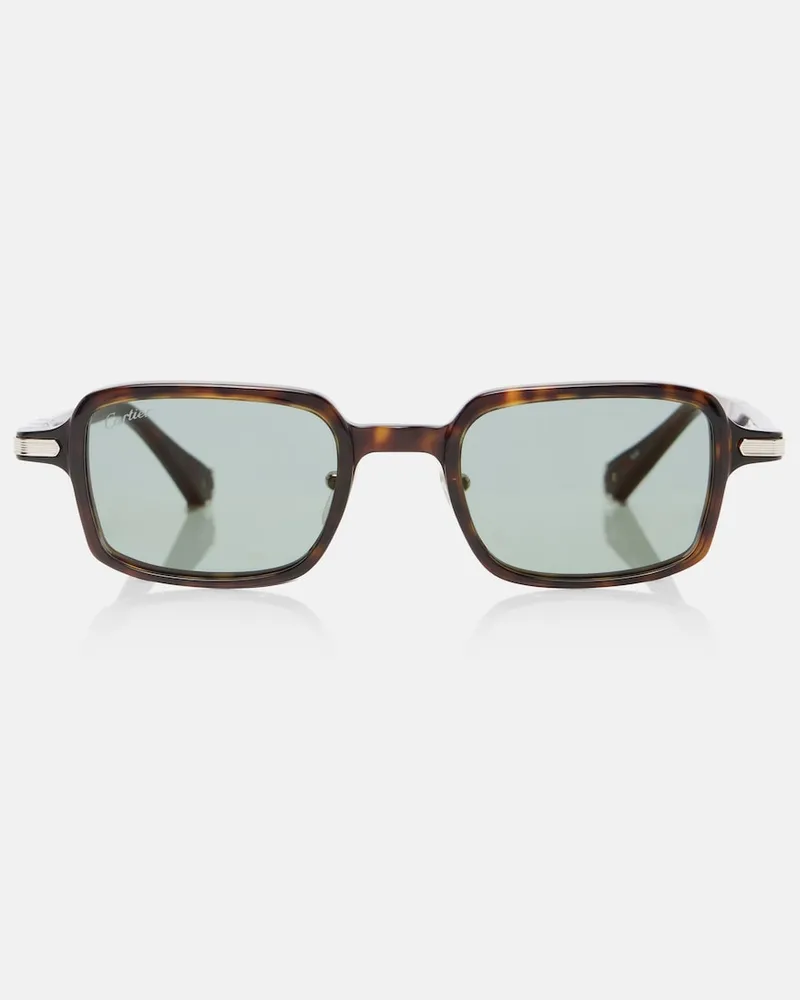 Cartier Eckige Sonnenbrille Signature C Braun