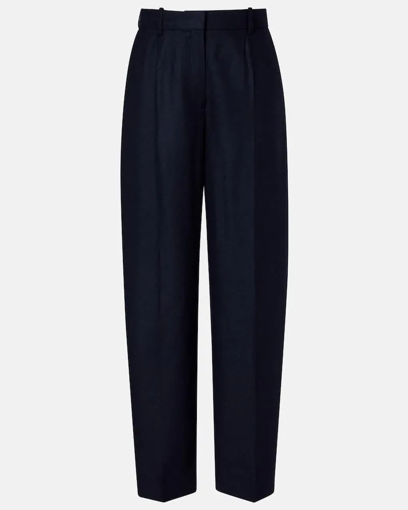 Totême Weite Hose aus Flanell Blau