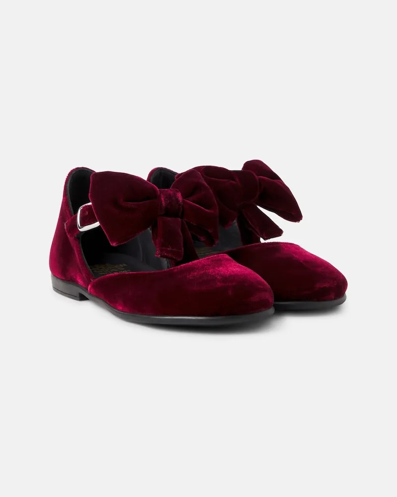 Pepe Jeans PèPè Ballerinas aus Samt Burgunderrot