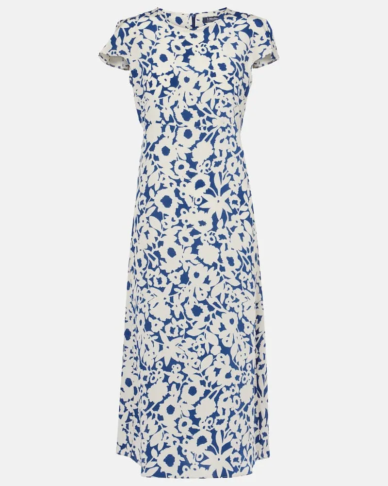 Max Mara Midikleid Gisella aus Seide Blau