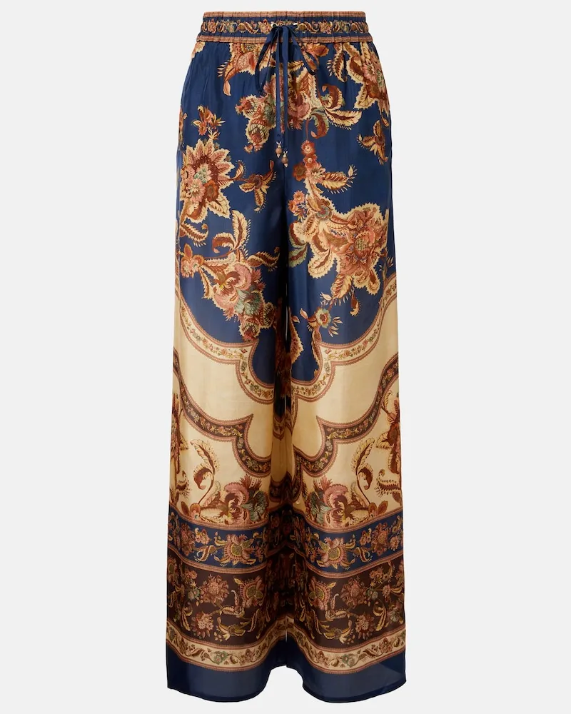 Zimmermann Palazzo-Hose Aster aus Seide Multicolor